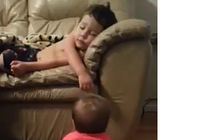 Cute baBy Aim: To wake Up her bRother in the Morning