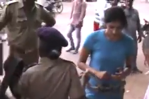 Indian Police arrested a girl in public 