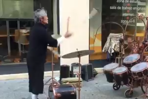 Man playing Drum set in Amazing Style
