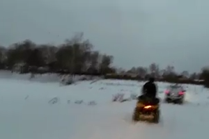 Quad bike riding on snow - nice sights